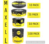 Maxell CD-R | Recordable Blank CD Discs Media 25/50/100 Pack | 80 Min 52x 700MB