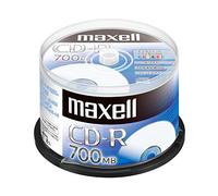 Maxell CDR700S.PNW.50SPZ for Data (For Single Recording) CD-R 700 MB, 48x Compatible, Inkjet Printer Compatible, White (Non-Wide Printing), 50 Sheets, Spindle Case Included