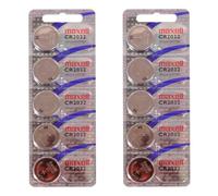 Maxell CR2032 10 Lithium Button Type Batteries 3V