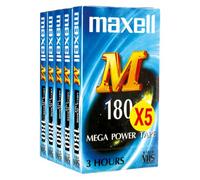 Maxell E180 5PK Blank Tapes