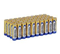 Maxell LR06 - Pack of 40 AA alkaline batteries, gold color
