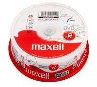 Maxell DVD-R blank discs (16x speed, 4, 7GB, 120min, 25spindle)
