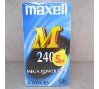 Maxell VHS Blank Video Tapes M-240 5 Pack Sealed 4 Hour Recording