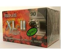 MAXELL XL-II / 5 PACK / 90 Minutes Blank Audio Chrome Audio Cassette Tape - NEW