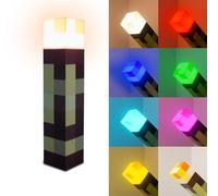 MAXERICH Craft Torch Lamp - 11 Inch LED Night Light, Wall Torch Light Torch Light USB-C Rechargeable, 3D Bedside Lamp for Playroom & Bedroom Decor, 7 Colors