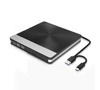 Maxesla External DVD Drive -USB 3.0 Slim Type-C CD DVD +/-RW Drive Rewriter Burner, High Speed Data Transfer Disk Drive for Laptop Desktop Mac OS Windows