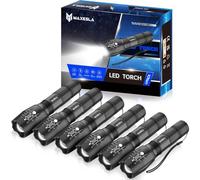 Maxesla FAGORY LED Torch, Torches Led Super Bright Flashlight, Powerful Torches Battery Powered Water Resistant 5 Modes Mini Tactical Torch for Camping Outdoors 6 Pack