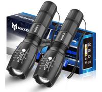 Maxesla FAGORY LED Torch, Torches Led Super Bright Flashlight, Powerful Torches Battery Powered Water Resistant 5 Modes Mini Tactical Torch for Camping Outdoors 2 Pack