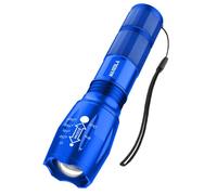 Maxesla LED Torch Blue, Gifts for Men Dad Kids, Zoomable Torches Led Super Bright Flashlight, Powerful Torches Battery Powered Water Resistant 5 Modes Mini Tactical Torch for Camping Xmas Gifts