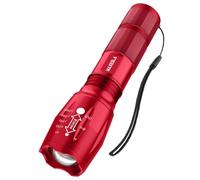 Maxesla LED Torch Red,Gifts for Men Dad Kids, Zoomable Torches Led Super Bright Flashlight, Powerful Torches Battery Powered Water Resistant 5 Modes Mini Tactical Torch for Camping Xmas Gifts