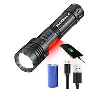 Maxesla Super Bright LED XHP70 Torch with COB Side Light, 3+4 Mode Adjustable Focus, 3000mAh USB Rechargeable Battery, IPX5 Waterproof, Gift for Men Dad