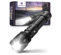 Maxesla Torches Led Super Bright High Lumens,5000 mAH Rechargeable Torch,Double Button Powerful Led Torch,IP67 Waterproof Tactical Torches,Flashlight for Camping,Emergency,Gift