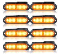 Maxetodo 8pcs Ultra Slim Amber LED Strobe Lights for Trucks & Emergency Vehicles | Waterproof, Syncable 12V/24V, 18 Flashing Patterns for Enhanced Visibility & Safety