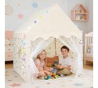 Maxetodo Kids Play Tent with Metal Frame,Indoor Playhouse for Kids | Fits 2-3 Kids,Ages 3-7,Easy 10-Min Setup,LED Lights,Reading Nook,Bedroom & Playroom,Storage Bag Included