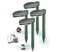 maxfetched Solar Snake Repellent Ultrasonic Outdoor with LED Light, Sonic Mole Repeller Solar-Powered, Snake Mole Vole Gopher Away for Lawn Yard 4PK