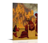 Maxfield Parrish Paintings Wall Art Poster Prints Puss-in-Boots Canvas Wall Art Prints Photo Picture Paintings Room Decor Home Decorative Frame 08x12inch(20x30cm)