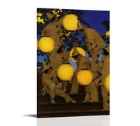 Maxfield Parrish The Lantern Bearers, Art Nouveau Prints with Luminous Lanterns And Figures for Wall Decor Artworks Canvas Room Aesthetic Wall Art Prints Home Modern Decor Frame 08x12inch(20x30cm)
