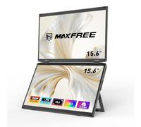 Maxfree 15.6" 1080P FHD Laptop Monitor Extender with DP/Thunderbolt USB Type-C HDMI, Plug&Play Folding Dual Portable Monitor for Laptop/PC/Windows/Mac(M1/M2/M3 Chips)/Phone