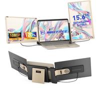 Maxfree 15.6" FHD 1080P Triple Screen Laptop Monitor Extender, Plug & Play, Detachable Screen, Compatible with Mac/Windows/Android
