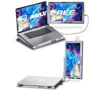 Maxfree F1 Laptop Monitor Extender - 14" FHD Dual Screen Laptop Monitor Extender with 360° Rotation Stand, Portable Monitor for Computers