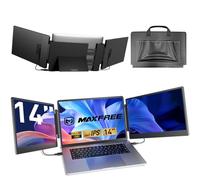 Maxfree Laptop Screen Extender, 14" FHD 1080P Triple Monitor for 13.3"-16.5" Laptop with Stand, HDMI/USB-C, Plug & Play, Built-in Speakers, Monitor Extender for Wins, MacOS, Android, Ps4/5, Phone