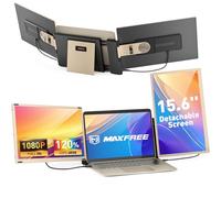 Maxfree Laptop Screen Extender, 15.6'' Dual Monitor for Laptop 13"-17.3", FHD 1080P, 11 Display Modes, Plug & Play Triple Screen Monitor for Mac Windows - Ideal for Office, Travel, Gaming
