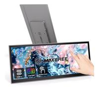 Maxfree - Portable Monitor Touch Screen, 13 inch 1080P 10 Point Monitor Screen with Stand and Speaker, Plug & Play, Display Extender for Laptop, Windows, MacOS/Android