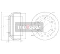 MAXGEAR 19-2304 Brake Drum for FORD