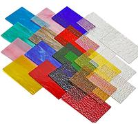 Maxgrain 20 Sheets of Stained Glass Sheets - 4x6 Inch, Mixed Bright Colors, Opaque, Indoor/Outdoor Use