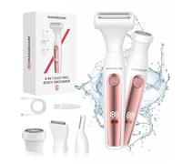 MAXGROOM 4-in-1 Electric Lady Shavers, Bikini Trimmer Women IPX6 Waterproof, Private Part Electric Shaver 120 Mins Use, Cordless Rechargeable Groomer Women, Painless Intimate Razor for Body, Underarm
