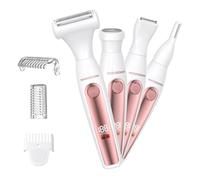 MAXGROOM Bikini Trimmer for Women, All-in-ONE Waterproof Lady's Electric Razor Shaver and Facial Hair Removal, Rechargeable Body Hair Trimmer Grooming (White)