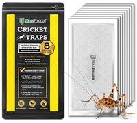 MaxGuard Extra Large Cricket Traps (8 Traps) | Non-Toxic Extra Sticky Glue Board Pre-Baited Cricket Attractant Trap & Kill House Crickets, Insects, Spiders, Bugs