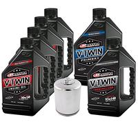 MaxHiflo VTTOCK15 Complete Engine Oil Change Kit for V-Twin Full Synthetic Harley Davidson Twin Cam, 6 quart