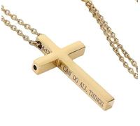 Maxhoo Cross Breathing Necklace, Silent Meditation Anxiety Necklaces for Women and Men, Anxiety Relief Items, Stainless Steel, No Gemstone