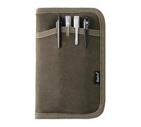 Maxhoo Journal Cover for Field Notes & Moleskine Cahier 3.5 x 5.5, Waxed Canvas Notebook Planner Sketchbook Cover with Zipper Pen Holder (Olive)