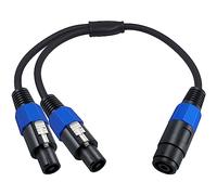 Maxhood 1.5ft Speakon Splitter Cable, 22 AWG Speakon Extension Cable,1 Female to 2 Male Speaker Break Out Cable, Compatible with Speaker, Stage Monitor, House Subwoofer