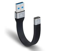 Maxhood 10Gbps USB C Female to USB A Male Adapter Cable, Type C to Type A Converter Charger Soft Flat Short Cable Compatible with iphone, Samsung Galaxy, Macbook