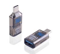 Maxhood 10Gbps USB C Male to USB Female Adaptor, Transparent USB 3.2 Type C to USB Type A Converter Connector with LED Digital Display Compatible for MacBook Pro 2023 Air 2022 and more, 2 Pack