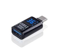Maxhood 10Gbps USB C to USB Adaptor with Digital Display 2 Pack, USB C Male to USB 3.2 Female Adaptor USB 3.2 Converter Compatible with Macbook, Iphone, and More USB C Port, 1pcs