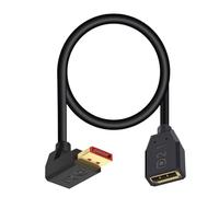 Maxhood 16K Displayport 2.1 Cable 0.5m, 90 Degree Down Angle Displayport Extension Cable, 54Gbps DP Support for 16K@30Hz, 8K@120Hz, 4K@240Hz 165Hz, HDR, HDCP,Gaming Monitor, TV, Graphics