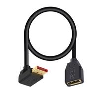 Maxhood 16K Displayport 2.1 Cable 0.5m, 90 Degree Up Angle Displayport Extension Cable, 54Gbps DP Support for 16K@30Hz, 8K@120Hz, 4K@240Hz 165Hz, HDR, HDCP,Gaming Monitor, TV, Graphics