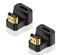 Maxhood 8K HDMI 180 Degree Adapter, 48Gbps Down Angle U Shaped HDMI Male to Female Extension Adapter with LED Indicator Support 8K@60Hz, 4K@120Hz for HDTV, PS5, Laptop, 2-Pack