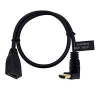 Maxhood 8K HDMI Extension Cable 2ft, 48Gbps 90 Degree Down Angle Male to Female HDMI 2.1 Cable Support High Speed 3D Ultra HDR 8K@60Hz, 4K@120Hz for PC, Laptop, Xbox, PS5