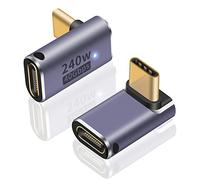 Maxhood 90 Degree USB C Adapter, 240W USB C Adapter, PD 3.1 40Gbps Type C Male to Female Extension Adapter Type C Extender Support 8K@60Hz Video for Thunderbolt 4/3 Macbook, Galaxy, 2-Pack