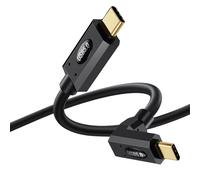Maxhood 90 Degree USB C Thunderbolt Cable 2FT, 80Gbps Thunderbolt 5 Cable, 120Gbps Bandwidth for 6K/Dual 8K, 240W Power, Up Down Angle Type C Cord Compatible with iPhone16/15, Laptops, Phones