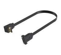 Maxhood Flat HDMI 2.0 Cable 1.5ft, Down Angle 90 Degree HDMI Extension Cable, 18Gbps Panel Mount HDMI Extension Cable Support Ethernet 4K@60Hz 3D 2160p for UHD TV, Playstation PS4 PS3