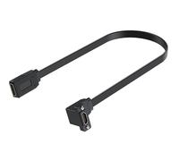 Maxhood Flat HDMI Female to Female Cable, 4K Panel Mount HDMI Extesion Cable, 18Gbps HDMI Female to HDMI Female Up Angled Cord Support Ethernet 3D 4K 2160p 1080p ARC for UHD TV PC Xbox, 1.5ft