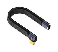 Maxhood Flat Short USB C Extension Cable 5inch, 240W Right Angle USB C Male to Female Cable, 40Gbps USB 4.0 Type C Extender Cable 8K Video for Thunderbolt 4, External SSD, Docking