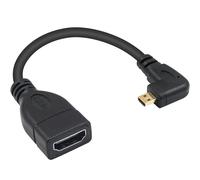 Maxhood Micro HDMI to HDMI Adapter Cable, Short 6inch Right Angle Micro-HDMI Male to HDMI Female Extension Converter Extender Cable with 4K for Raspberry Pi 4, HERO 7/6/5, Cameras