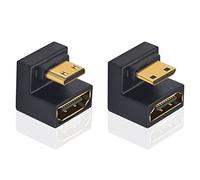Maxhood Mini HDMI 180 Degree Adapter 8K, 180 Degree Angled Mini-HDMI 2.1 Extension Converter Adapter for 8K/4K 3D 1080P Digital Cameras, Monitors, DVRs (Up & Down Angled)